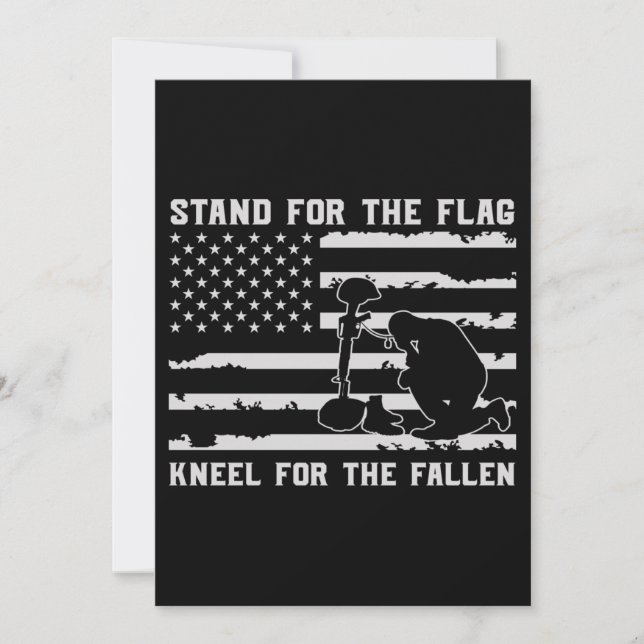 Stand For The Flag Kneel For The Fallen Save The Date (Front)