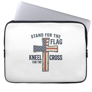Stand for the Flag Patriotic Cross Design_1 Laptop Sleeve