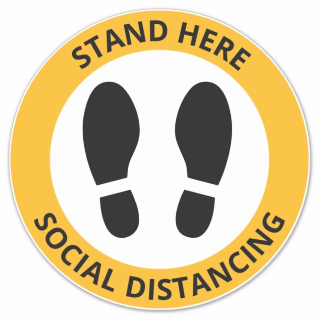 Stand Here Social Distancing Footprint Modern (Front)