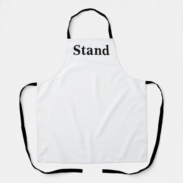 Stand Logo Black Straps White Kitchen Craft Chef  Apron (Front)