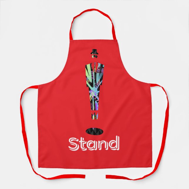 Stand Logo Solitary Man Red  Apron (Front)