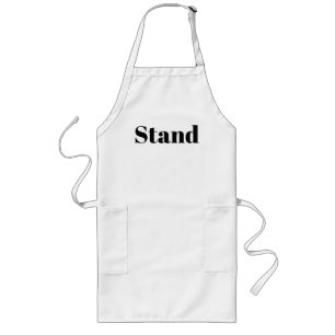 Stand Logo White Chef Barbecue Kitchen Long Apron