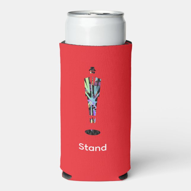 Stand Man Red Seltzer Can Cooler (Seltzer Front)