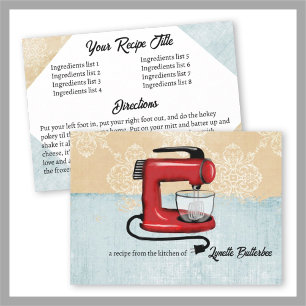 Stand mixer baking cooking cookbook recipe card