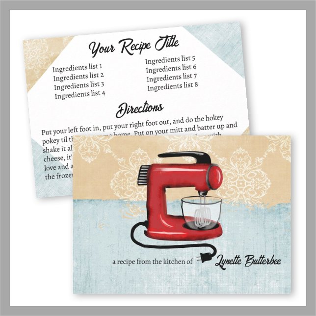 Stand mixer baking cooking cookbook recipe card (Creator Uploaded)
