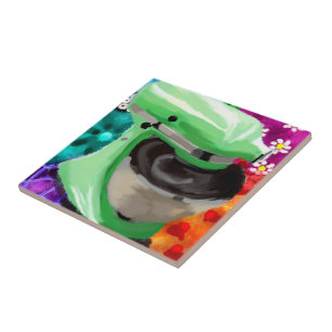 Stand Mixer Funky Abstract Art Green Pink Ceramic Tile