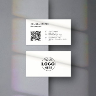 Stand Out, Simply QR Code & Logo White Business Card