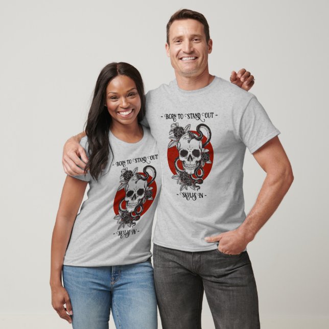 Stand Out - Skulls In Skull & Snakes Halloween T-Shirt (Unisex)