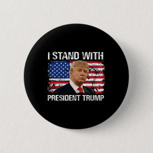 Stand President Trump American Flag Trump 2024 Men 6 Cm Round Badge