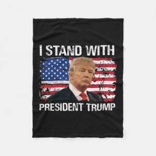 Stand President Trump American Flag Trump 2024 Men Fleece Blanket