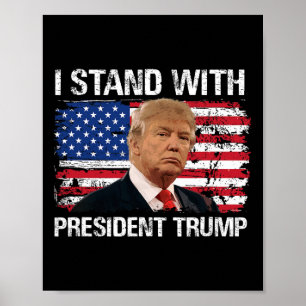 Stand President Trump American Flag Trump 2024 Men Poster