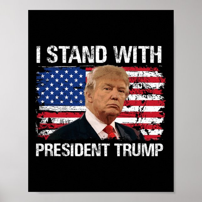 Stand President Trump American Flag Trump 2024 Men Poster (Front)