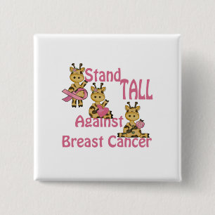 stand tall against breast cancer 15 cm square badge