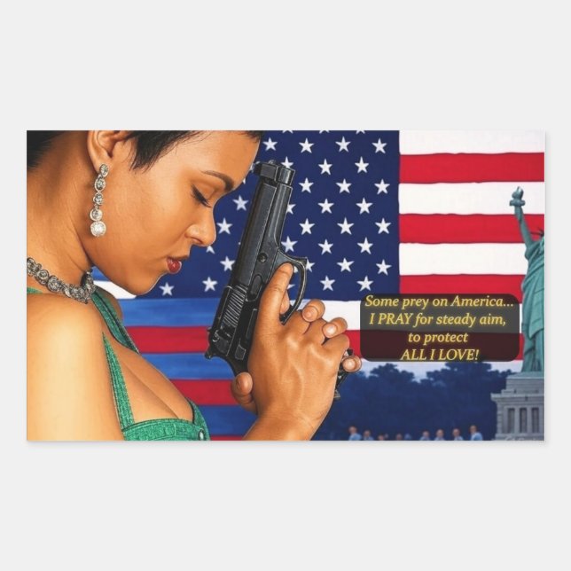 Stand Tall and Steady for Freedom! Rectangular Sticker (Front)