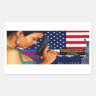 Stand Tall and Steady for Freedom! Rectangular Sticker