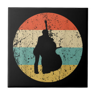 Stand Up Bass Shirt - Vintage Retro Music Ceramic Tile