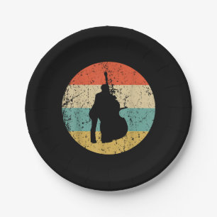 Stand Up Bass Shirt - Vintage Retro Music Paper Plate