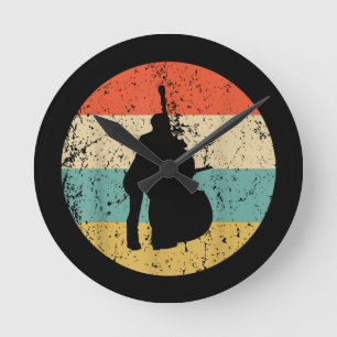 Stand Up Bass Shirt - Vintage Retro MusicStand Up Round Clock