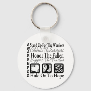 Stand Up Celebrate Honour Collage Carcinoid Cancer Key Ring