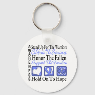Stand Up Celebrate Honour Collage Stomach Cancer Key Ring