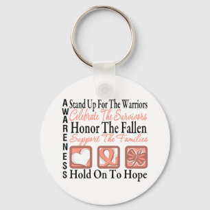 Stand Up Celebrate Honour Collage Uterine Cancer Key Ring