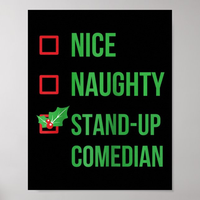 Stand-up Comedian Funny Pajama Christmas Gift Ragl Poster (Front)