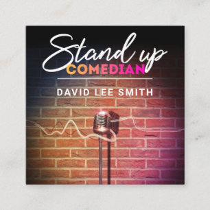 Stand up comedian square business card
