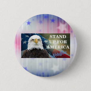 STAND UP FOR AMERICA #VoteBlue 6 Cm Round Badge