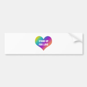Stand Up for Love (Rainbow Heart) Bumper Sticker