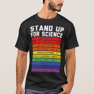 Stand Up For Science Flat Earth Conspiracy Theory T-Shirt