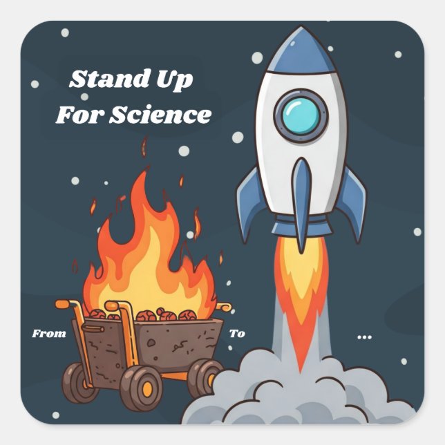 Stand Up For Science Sticker and Label (Front)