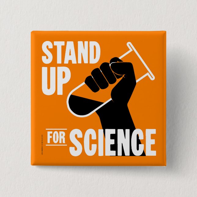 Stand Up for Science Test Tube 15 Cm Square Badge (Front)