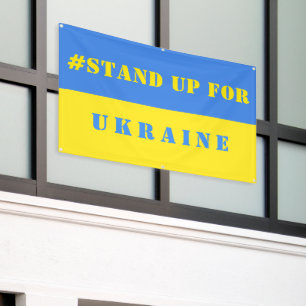 Stand Up For Ukraine Banner Ukrainian Flag Support