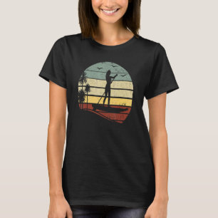 Stand Up Paddle Board - Retro Sunset Water Sports T-Shirt