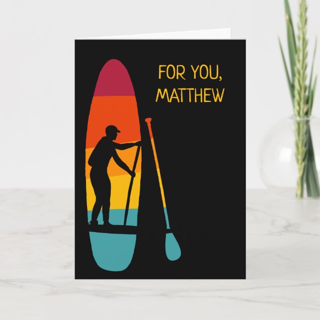 Stand Up Paddle Board SUP Personalised Card (Front)