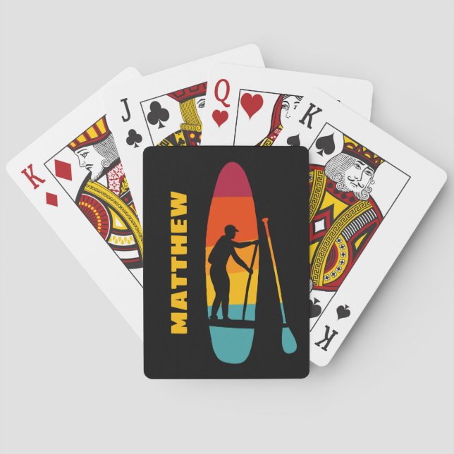 Stand Up Paddle Board SUP Personalised Playing Cards (Back)