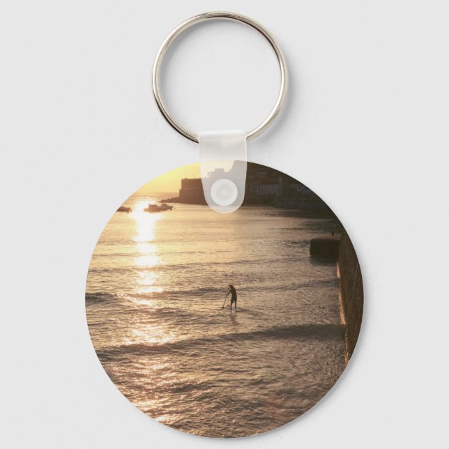 Stand up paddle boarding sunset San Sebastian Key Ring (Front)