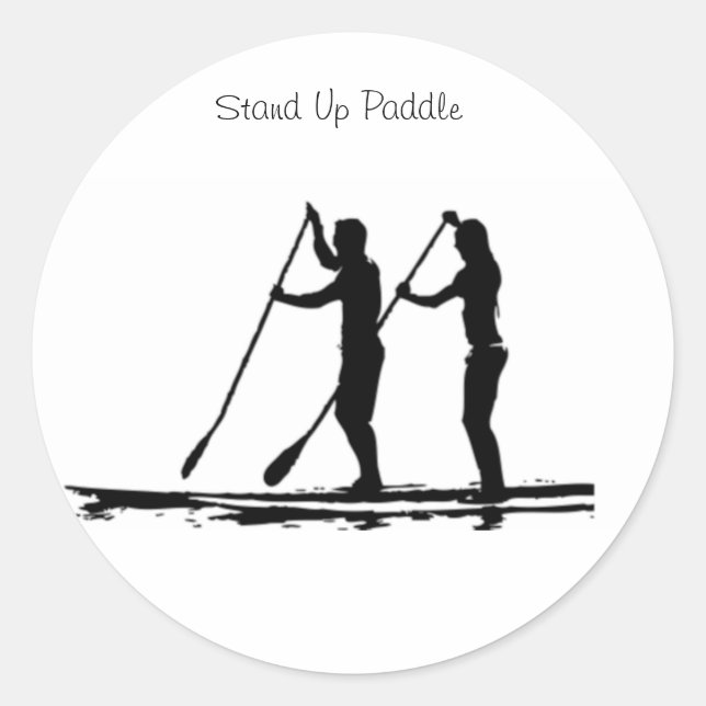 stand up paddle classic round sticker (Front)