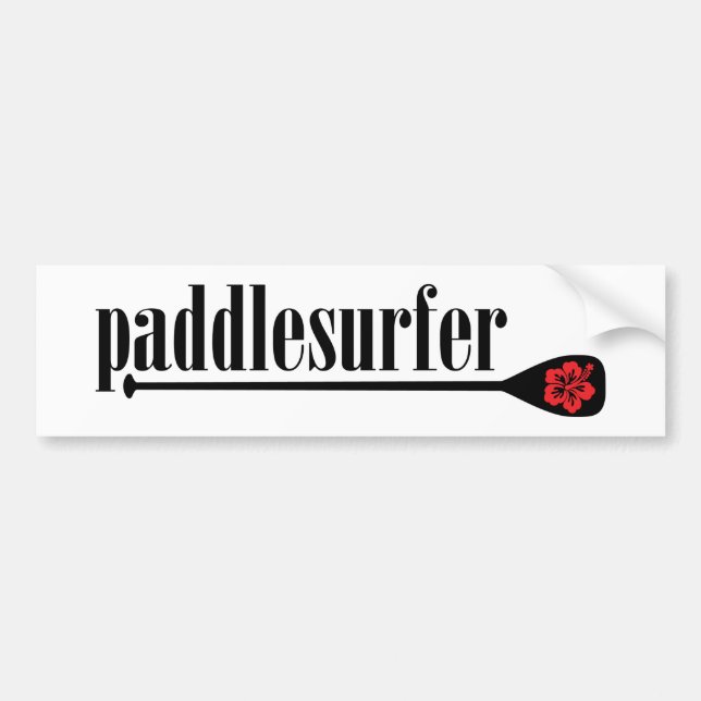 Stand Up Paddle Hibiscus Bumper Sticker (Front)