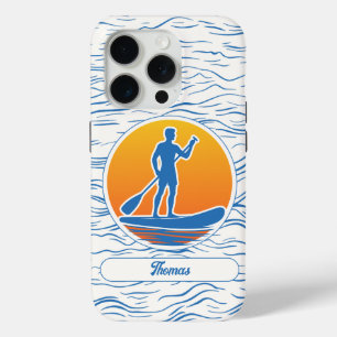 Stand Up Paddle in Blue and Orange iPhone 15 Pro Case