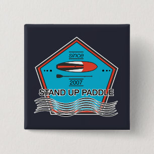 Stand Up Paddle Poster 15 Cm Square Badge