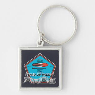 Stand Up Paddle Poster Key Ring