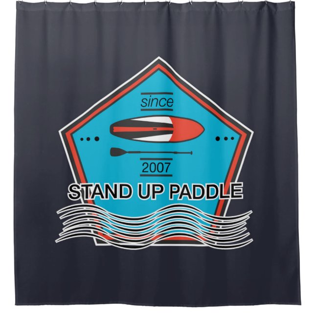 Stand Up Paddle Poster Shower Curtain (Front)