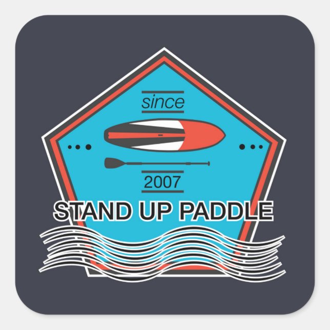 Stand Up Paddle Poster Square Sticker (Front)
