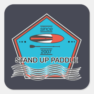 Stand Up Paddle Poster Square Sticker
