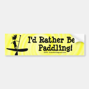 Stand Up Paddle Silhouette Design Bumper Sticker