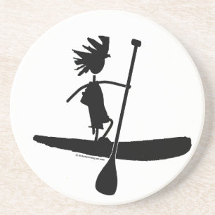 Stand Up Paddle Silhouette Design Coaster