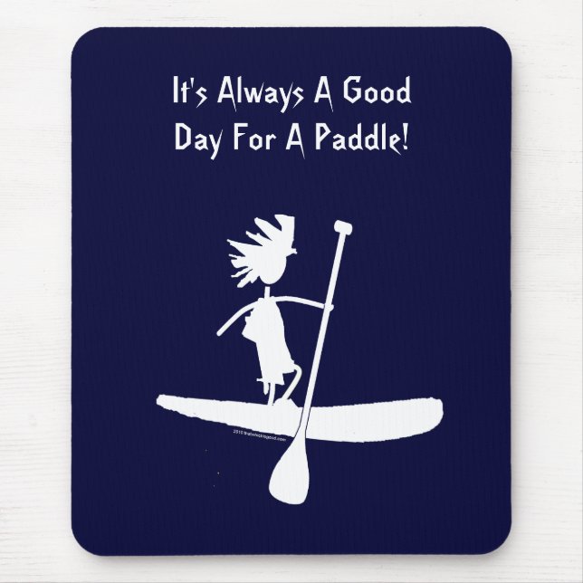 Stand Up Paddle Silhouette Design Mouse Pad (Front)