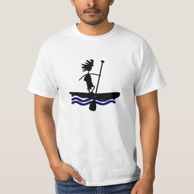 Stand Up Paddle Silhouette Design T-Shirt (Front)