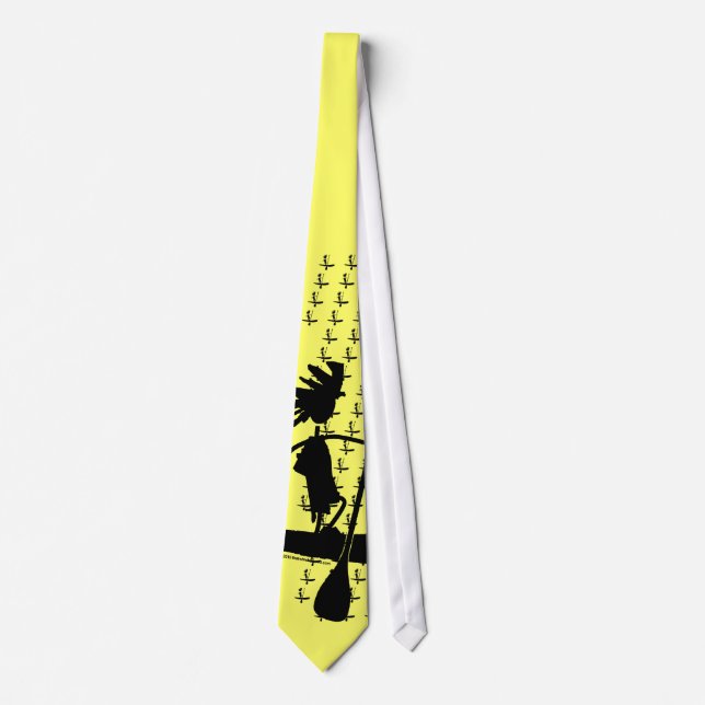 Stand Up Paddle Silhouette Design Tie (Front)